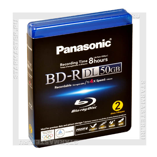 Склад-магазин СтарМастер: Диски Panasonic BD-R 50Gb 4x Printable jewel box